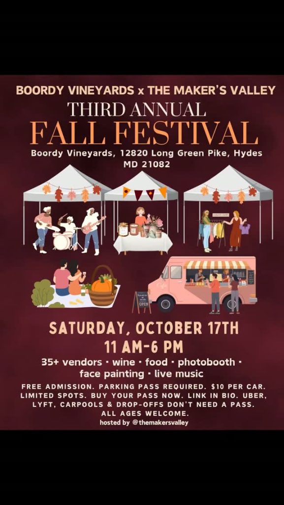 Boordy Vineyards Fall Festival announcement for October 17, 2026