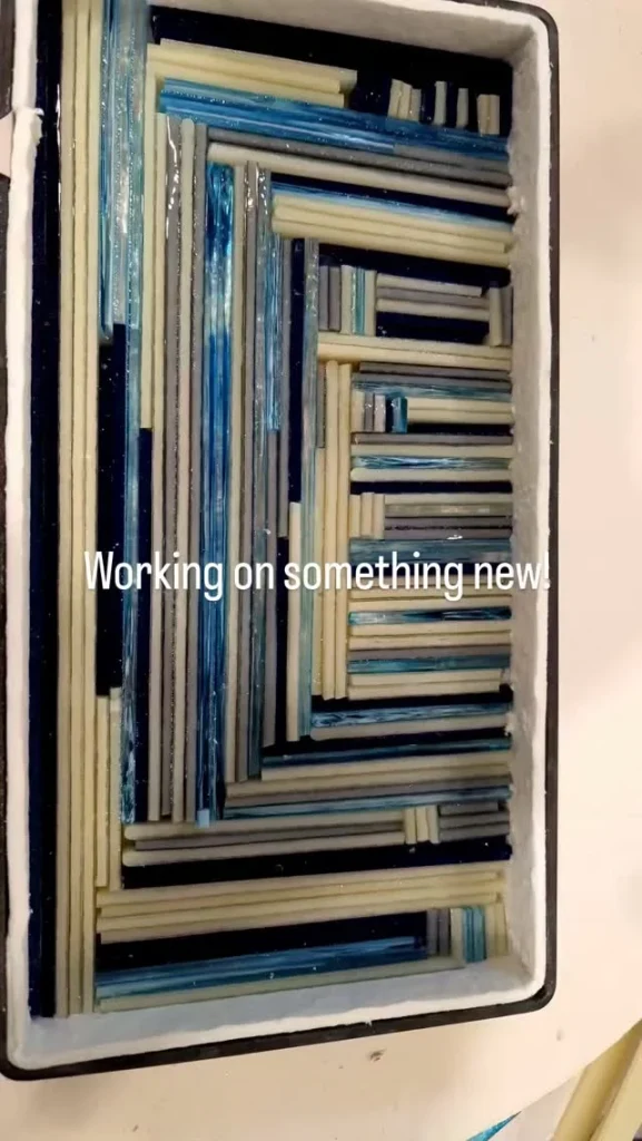 Geometric Glass Work in Progress by Larysa