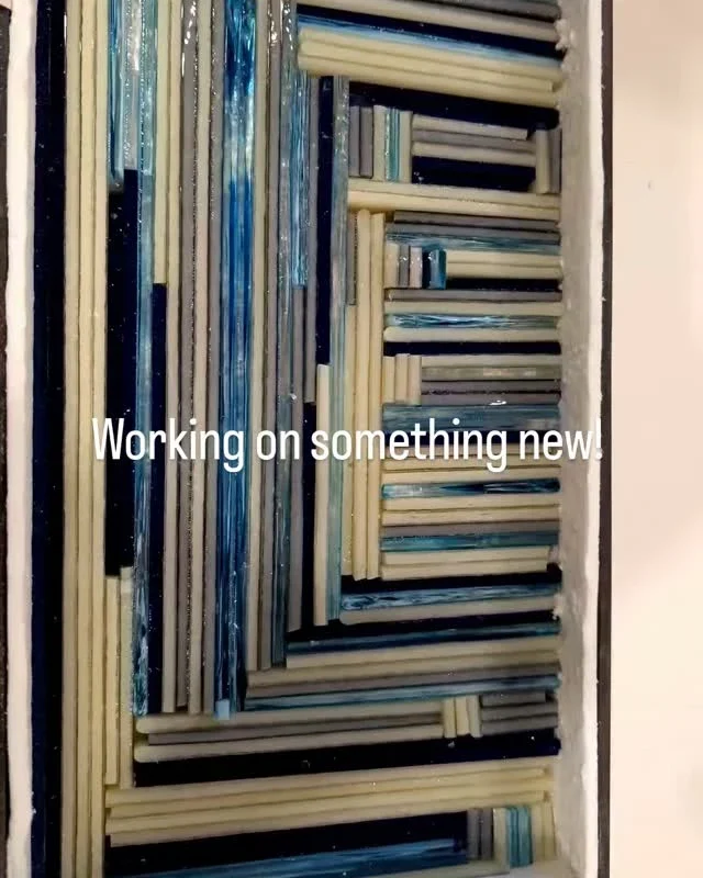 Geometric Glass Work in Progress by Larysa