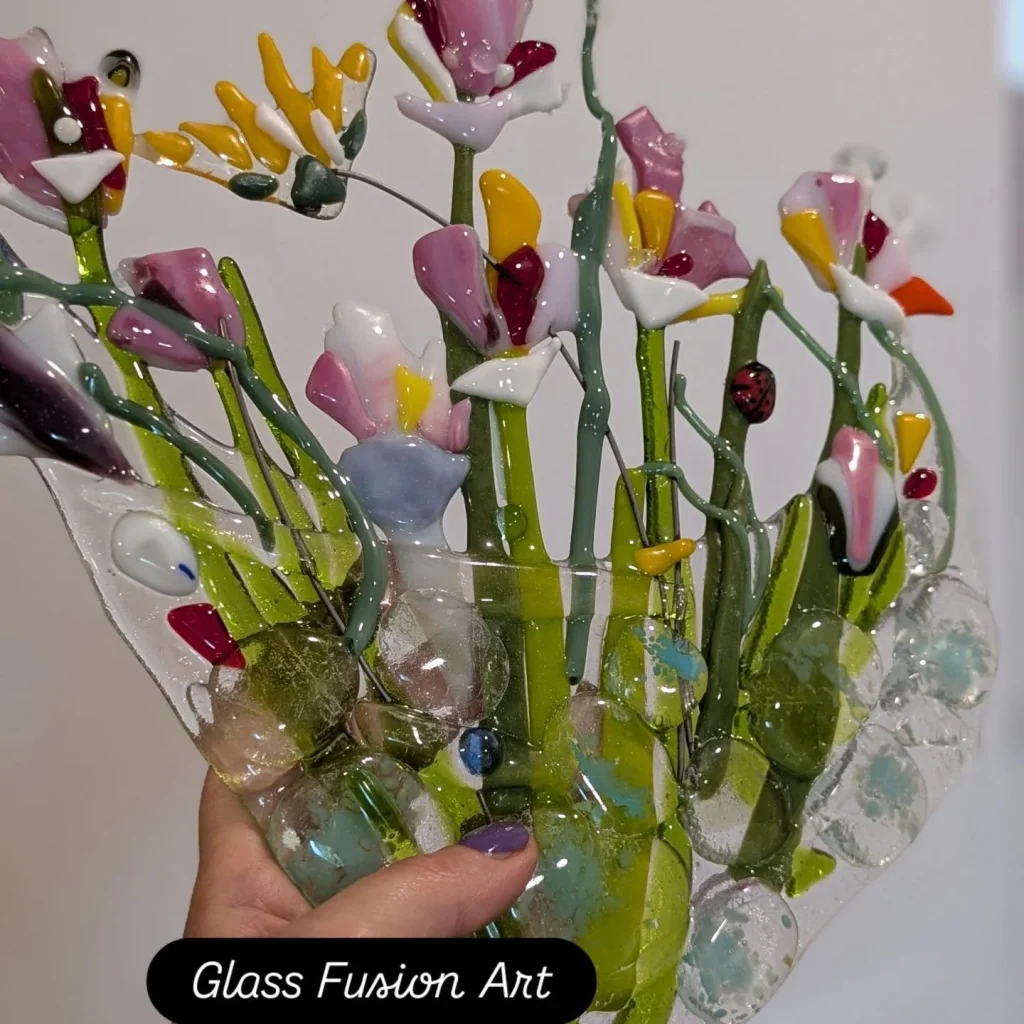 Spring Flowers in Fused Glass by Larysa