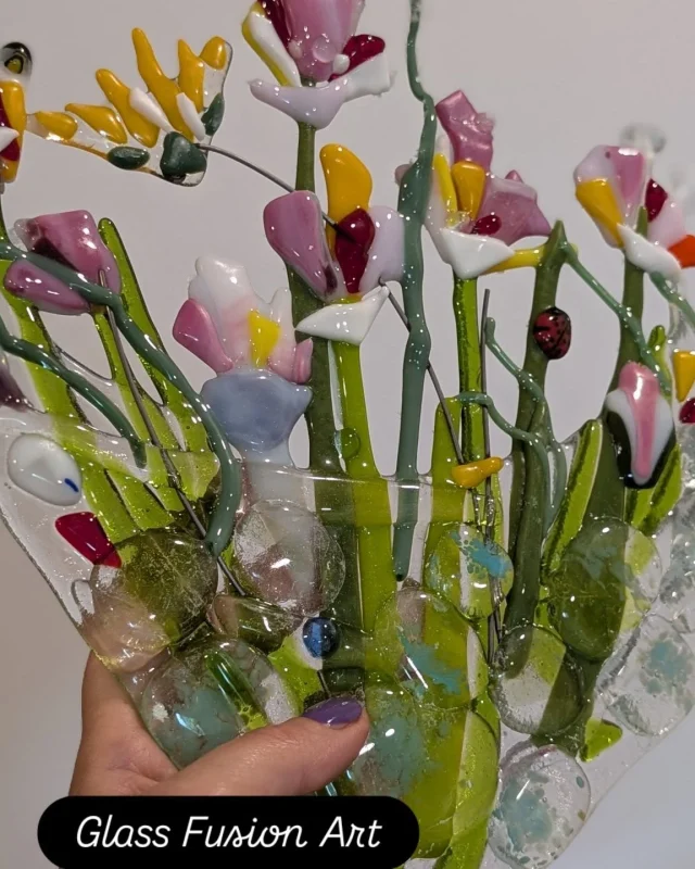 Spring Flowers in Fused Glass by Larysa