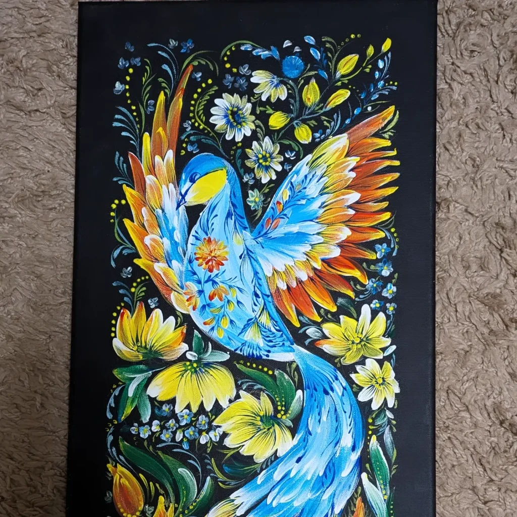 Blue Firebird Painting by Larysa