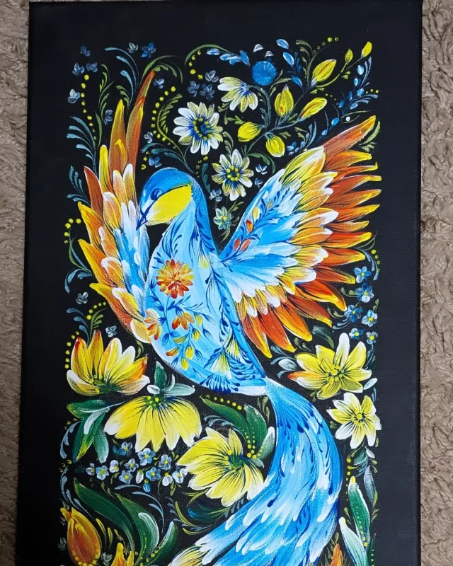 Blue Firebird Painting by Larysa